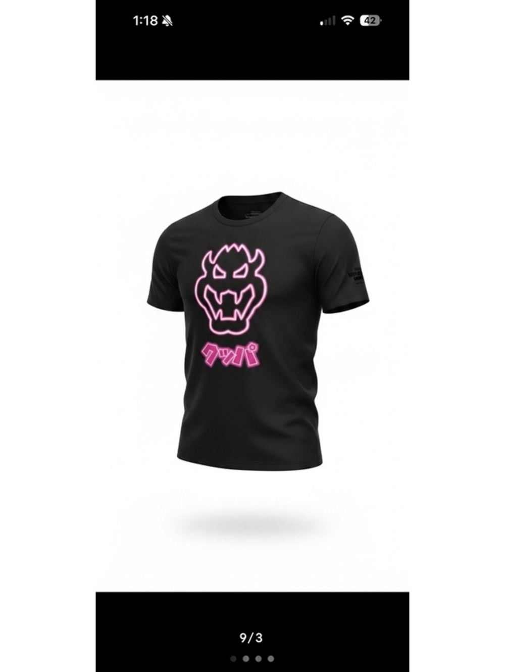 Universal Studios Super Nintendo World Neon Bowser T-Shirt - Medium